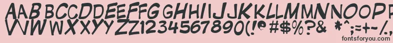 フォントGnatfont – ピンクの背景に黒い文字
