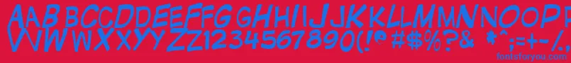 Gnatfont Font – Blue Fonts on Red Background