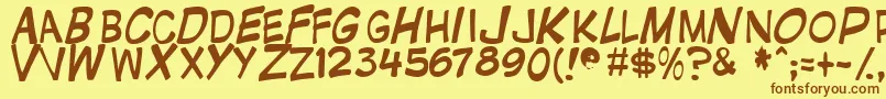 Gnatfont Font – Brown Fonts on Yellow Background