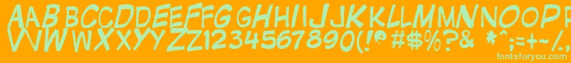 Gnatfont Font – Green Fonts on Orange Background