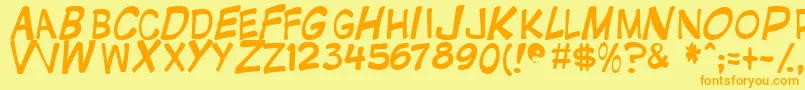 Gnatfont Font – Orange Fonts on Yellow Background