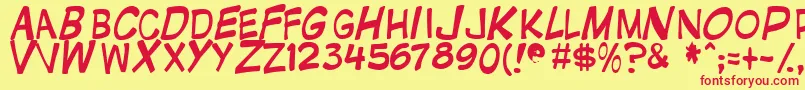 Gnatfont Font – Red Fonts on Yellow Background