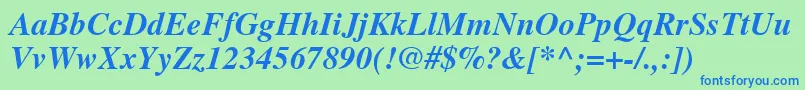 Nttmbi Font – Blue Fonts on Green Background