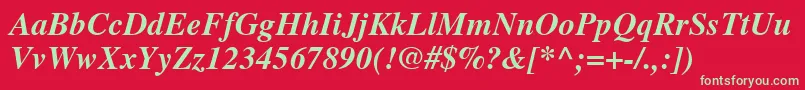 Nttmbi Font – Green Fonts on Red Background