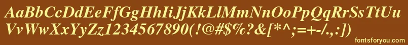 Nttmbi Font – Yellow Fonts on Brown Background