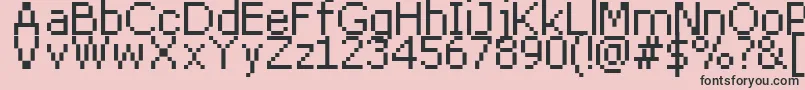 Dpix8pt-Schriftart – Schwarze Schriften auf rosa Hintergrund