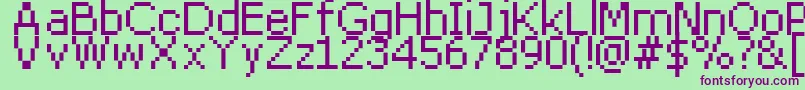 Dpix8pt Font – Purple Fonts on Green Background