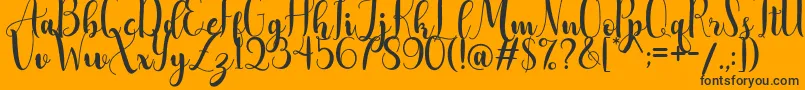 AdreenascriptDemo Font – Black Fonts on Orange Background