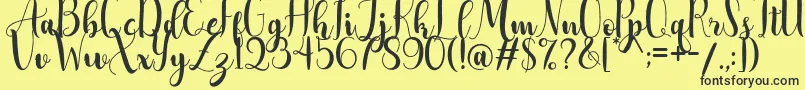AdreenascriptDemo Font – Black Fonts on Yellow Background