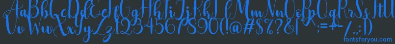 AdreenascriptDemo Font – Blue Fonts on Black Background