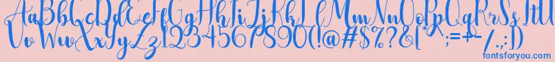 AdreenascriptDemo Font – Blue Fonts on Pink Background