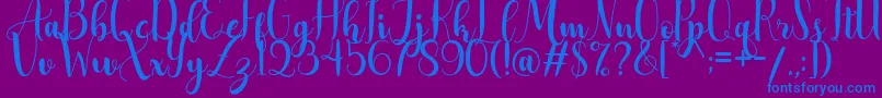 AdreenascriptDemo Font – Blue Fonts on Purple Background