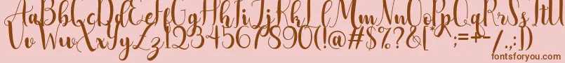 AdreenascriptDemo Font – Brown Fonts on Pink Background
