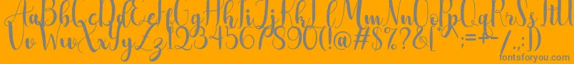 AdreenascriptDemo Font – Gray Fonts on Orange Background