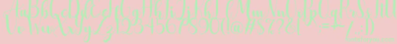 AdreenascriptDemo Font – Green Fonts on Pink Background