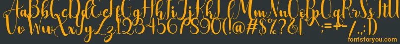 AdreenascriptDemo Font – Orange Fonts on Black Background