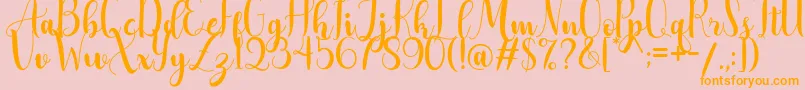 AdreenascriptDemo Font – Orange Fonts on Pink Background