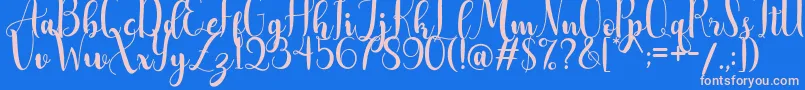AdreenascriptDemo Font – Pink Fonts on Blue Background