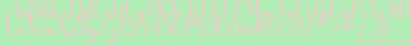 AdreenascriptDemo Font – Pink Fonts on Green Background
