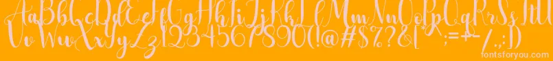 AdreenascriptDemo Font – Pink Fonts on Orange Background