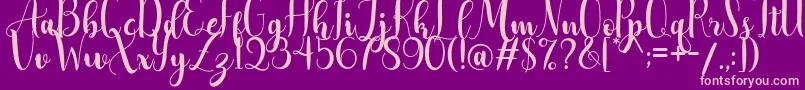 AdreenascriptDemo Font – Pink Fonts on Purple Background