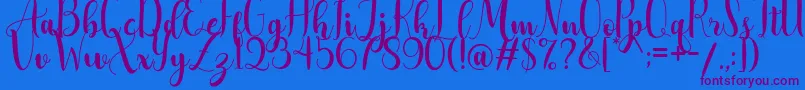AdreenascriptDemo Font – Purple Fonts on Blue Background