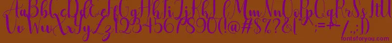 AdreenascriptDemo Font – Purple Fonts on Brown Background