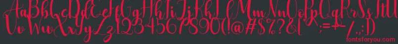 AdreenascriptDemo Font – Red Fonts on Black Background