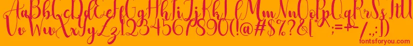 AdreenascriptDemo Font – Red Fonts on Orange Background