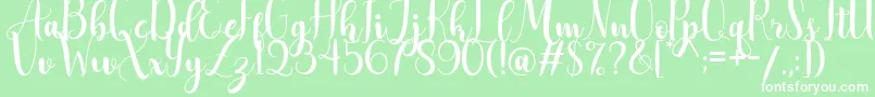 AdreenascriptDemo Font – White Fonts on Green Background
