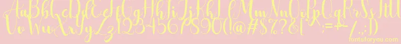 AdreenascriptDemo Font – Yellow Fonts on Pink Background
