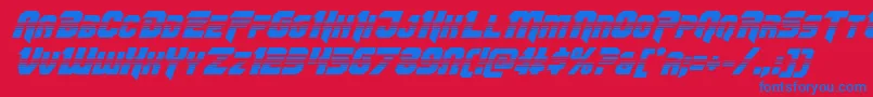 Omegaforcehalfital12 Font – Blue Fonts on Red Background