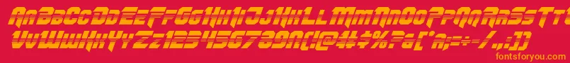 Omegaforcehalfital12 Font – Orange Fonts on Red Background