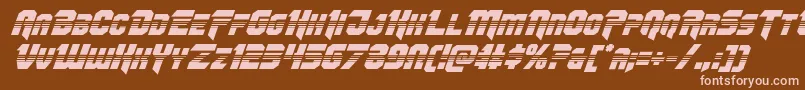 Omegaforcehalfital12 Font – Pink Fonts on Brown Background