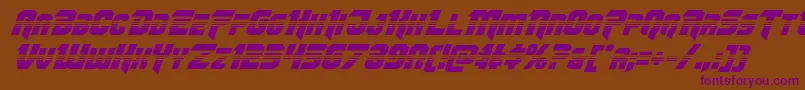 Omegaforcehalfital12 Font – Purple Fonts on Brown Background