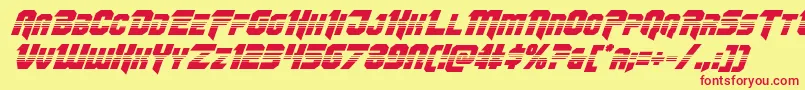 Omegaforcehalfital12 Font – Red Fonts on Yellow Background