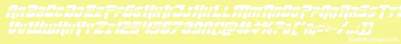 Omegaforcehalfital12 Font – White Fonts on Yellow Background