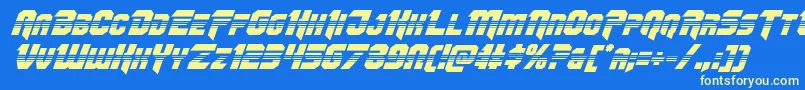 Omegaforcehalfital12 Font – Yellow Fonts on Blue Background