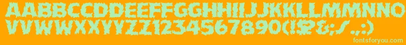 Шрифт HffFireDancer – зелёные шрифты на оранжевом фоне