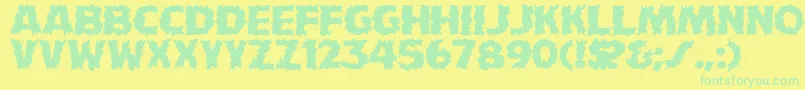 fuente HffFireDancer – Fuentes Verdes Sobre Fondo Amarillo
