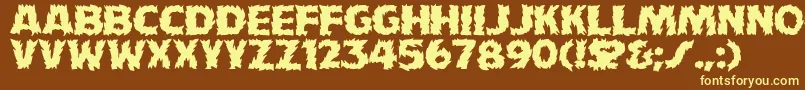 HffFireDancer-Schriftart – Gelbe Schriften auf braunem Hintergrund
