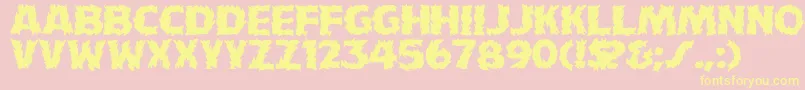 HffFireDancer-Schriftart – Gelbe Schriften auf rosa Hintergrund