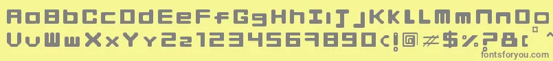 FingerManiac-fontti – harmaat kirjasimet keltaisella taustalla