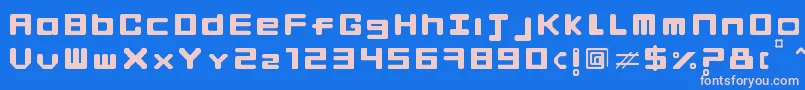 フォントFingerManiac – ピンクの文字、青い背景
