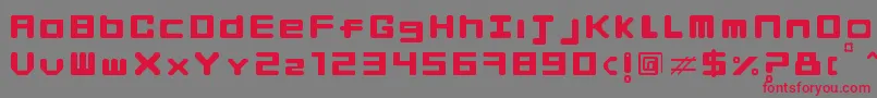 フォントFingerManiac – 赤い文字の灰色の背景
