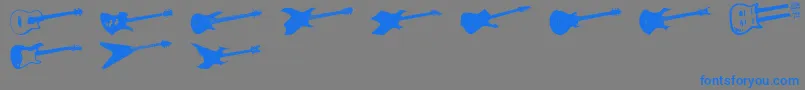 Screaminguitar Font – Blue Fonts on Gray Background
