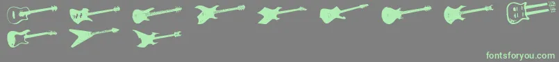 フォントScreaminguitar – 灰色の背景に緑のフォント