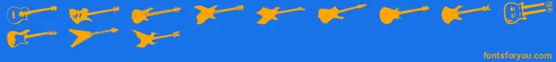 Police Screaminguitar – polices orange sur fond bleu