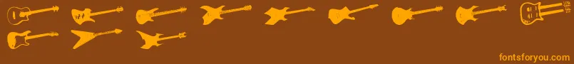 Screaminguitar Font – Orange Fonts on Brown Background