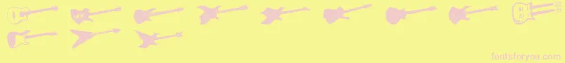 Screaminguitar Font – Pink Fonts on Yellow Background